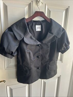 Moschino Cheap and Chic Black Ribbed Jacket.